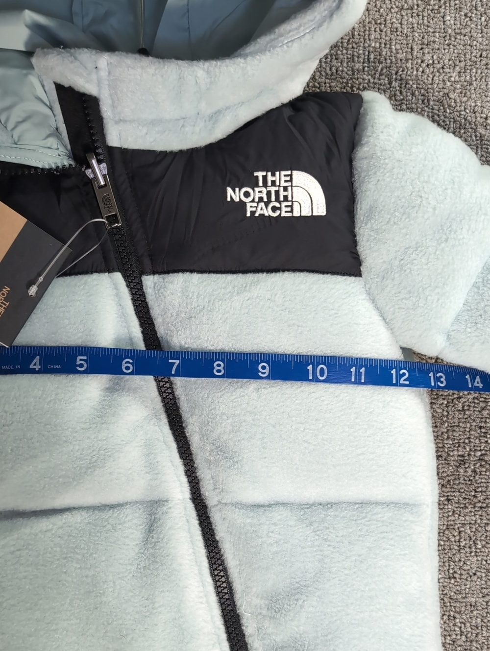 NWT 1996 Retro Nuptse Fleece One-Piece - Infants' Size 18-24M in Muted Pine Teal - Picture 11 of 12